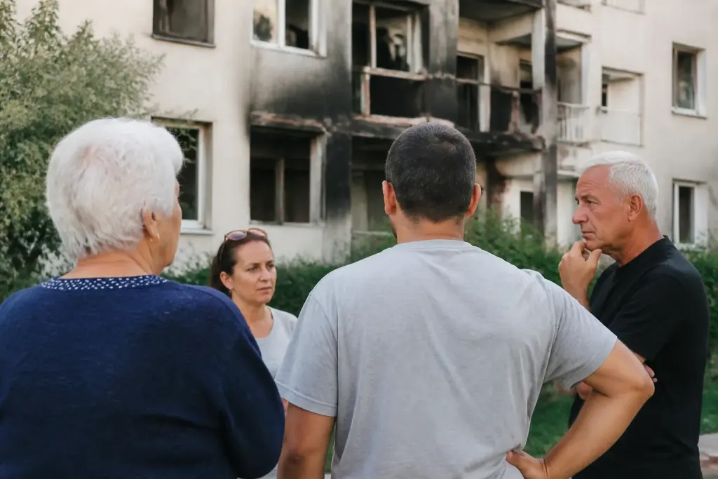 Immeuble endommage habitants discussion securite quartier